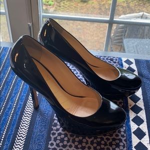 Joan and David Patent Leather Platform Heels